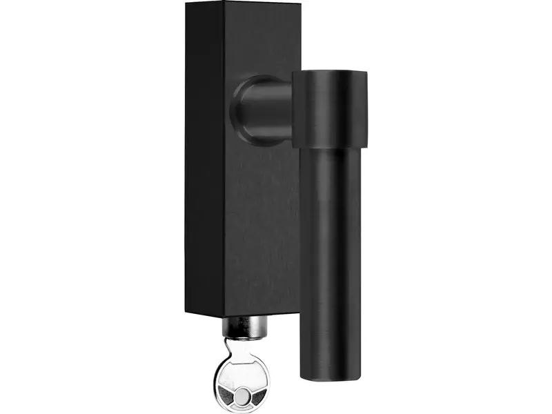 Draaikiep raamkruk Mat zwart PVD One Piet Boon PBL20- DKLOCK Afsluitbaar 121mm